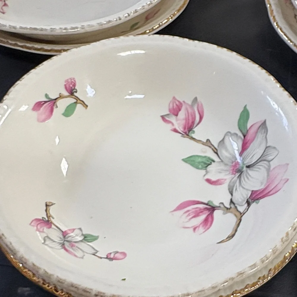 Homer Laughlin Dogwood (Liberty) Fruit/Dessert Bowls and saucers - Picture 5 of 6